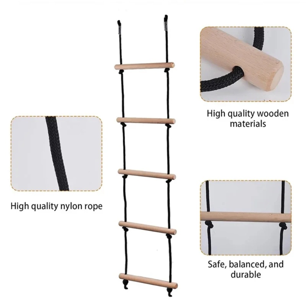 Kids Outdoor Wooden Playset - Escalera de Cuerda para Escalar para