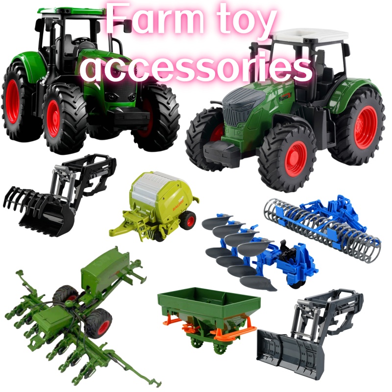 Kids Outdoor Exercise Equipment - Tractor Agrícola Inercial 1:24 con Accesorios