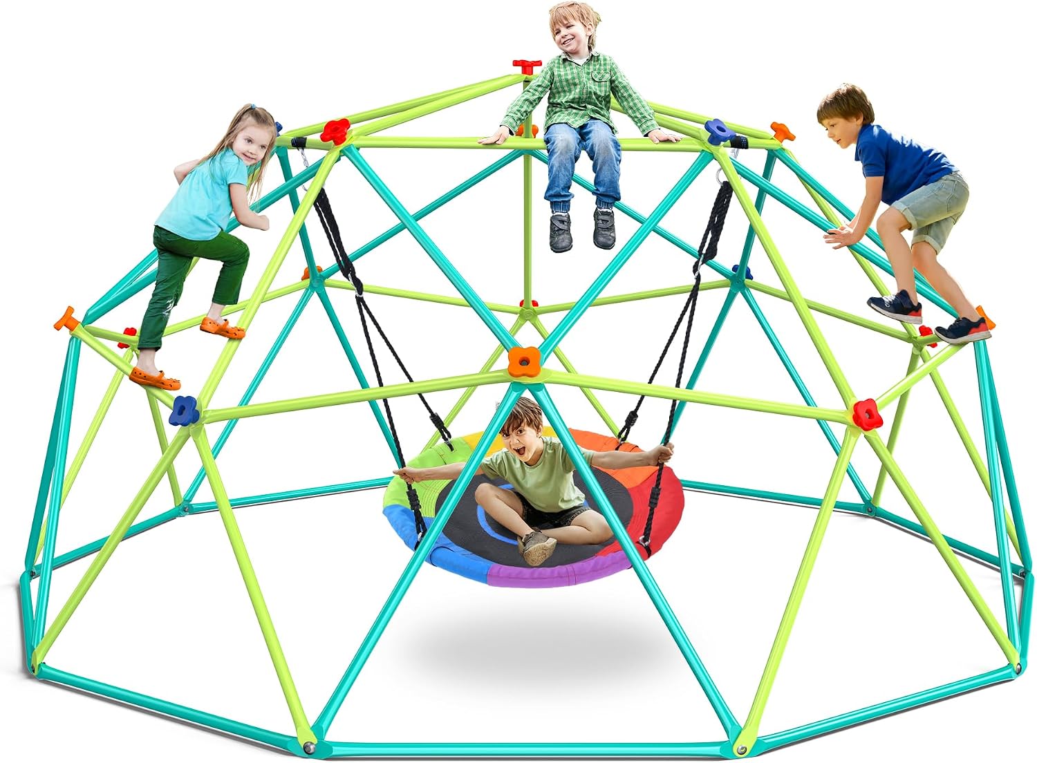 Kids Outdoor Swing Set - Columpio de Cúpula de Escalada de