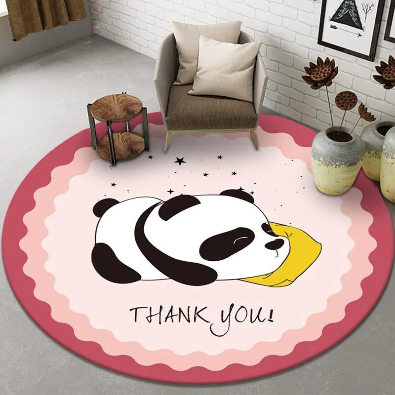 Kids Outdoor Yoga - Alfombras redondas con estampado de Panda