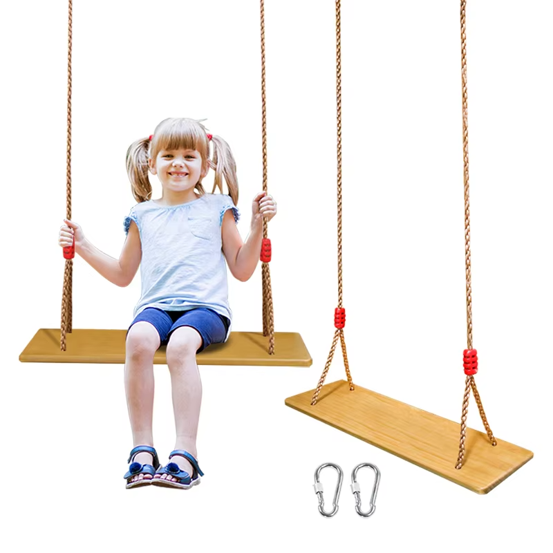 Kids Outdoor Swing Set - Columpio de madera para árbol, asiento