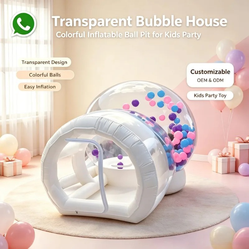 Kids Outdoor Furniture Set - Globo de Nieve Inflable Transparente, Casa