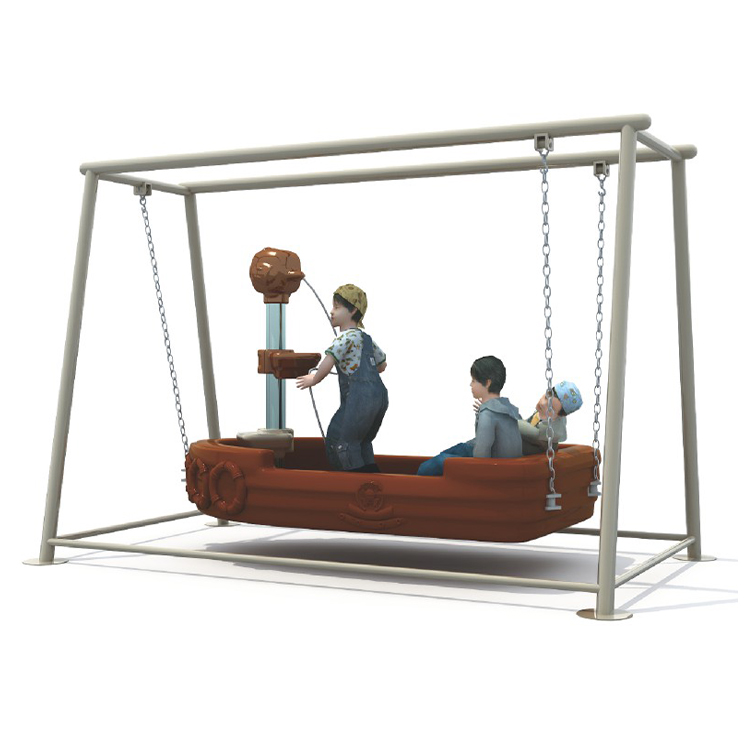Kids Outdoor Swing Set - Columpio con forma de barco pirata,