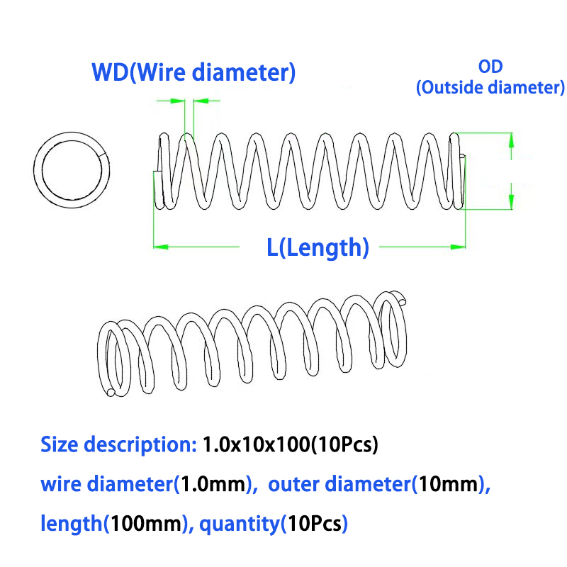 10 unids/lote 1,4mm alambre de - Mini Trampoline Spring reseña y precio