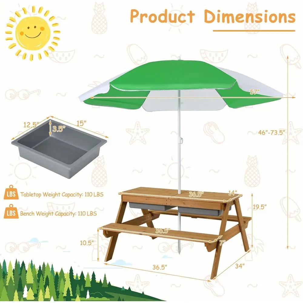 Mesa de Picnic 4 en 1 de Mader - Kids Outdoor Furniture Set reseña y precio