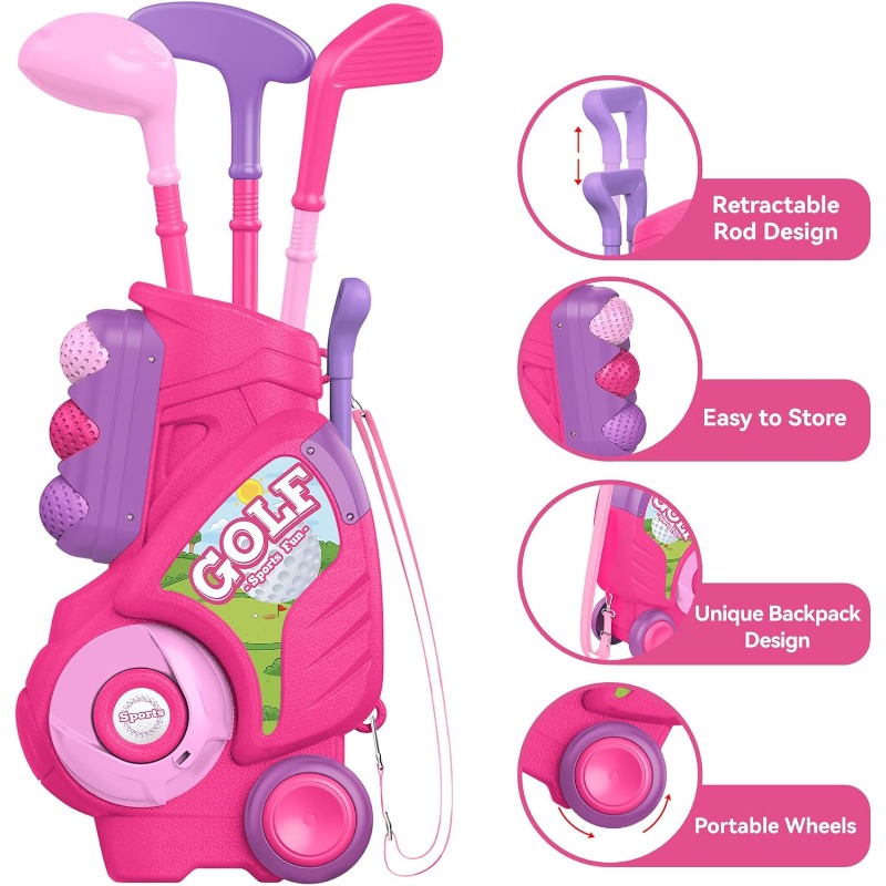 Juego de palos de golf para ni - Kids Indoor Outdoor Cart reseña y precio
