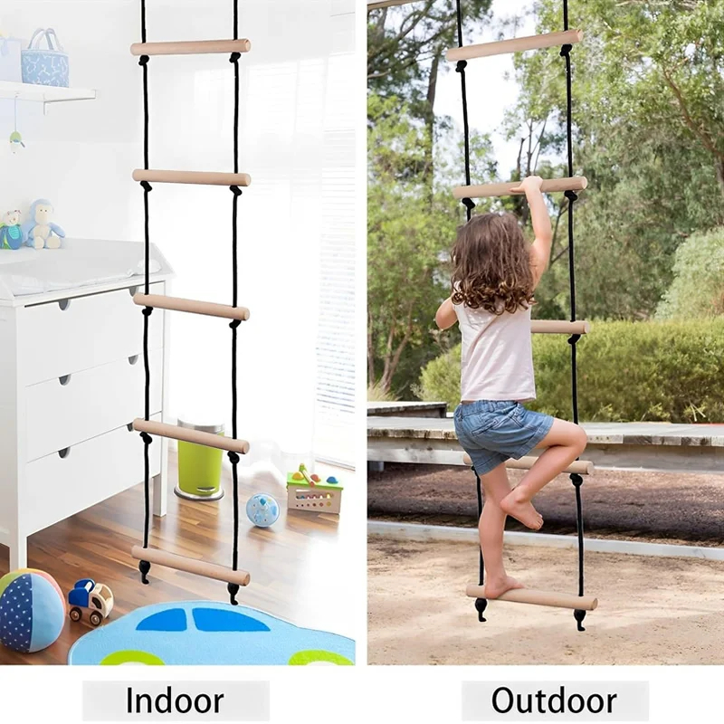 Escalera de cuerda de escalada - Kids Outdoor Wooden Playset reseña y precio