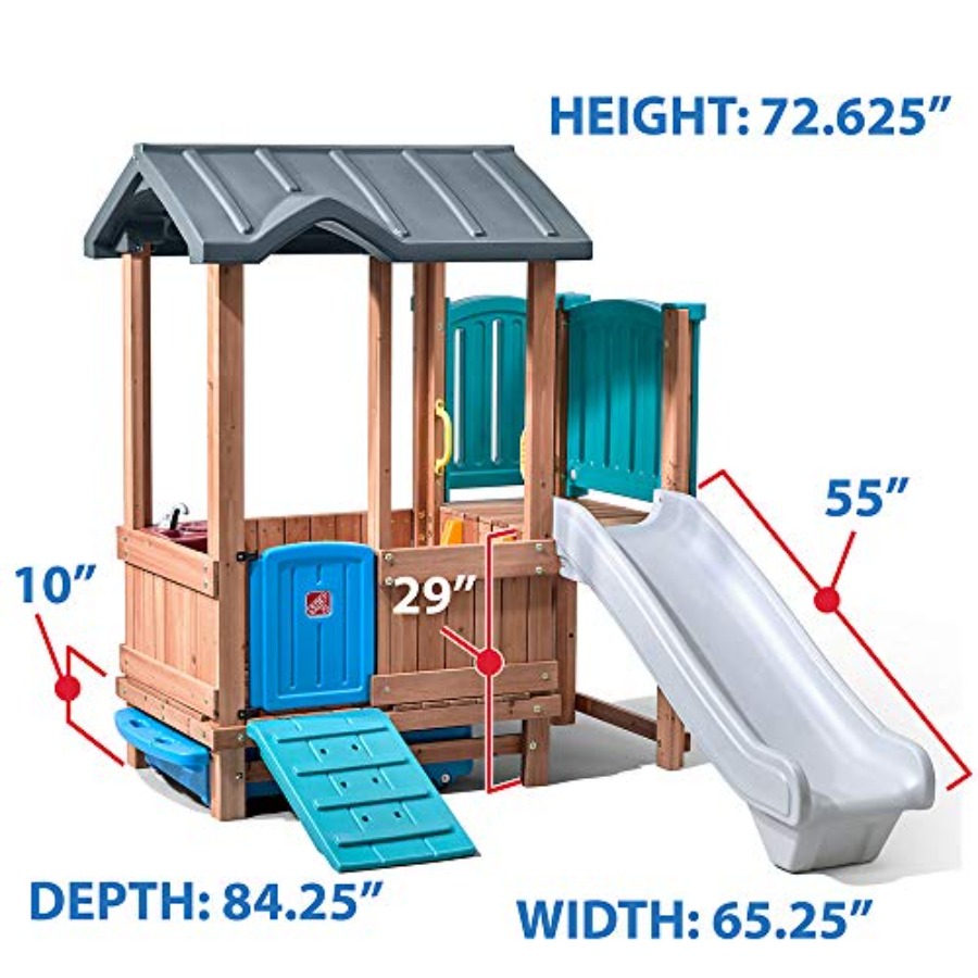 Woodland Adventure Playhouse & - Kids Outdoor Slide reseña y precio