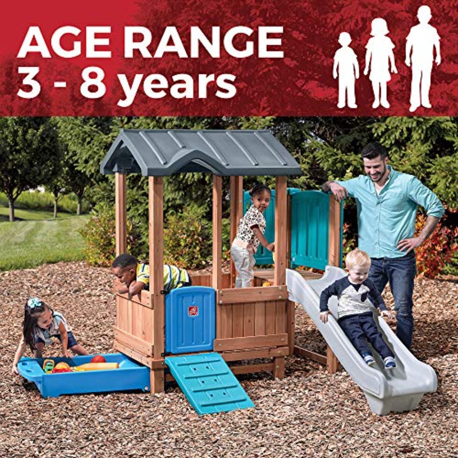 Woodland Adventure Playhouse & - Kids Outdoor Slide reseña y precio