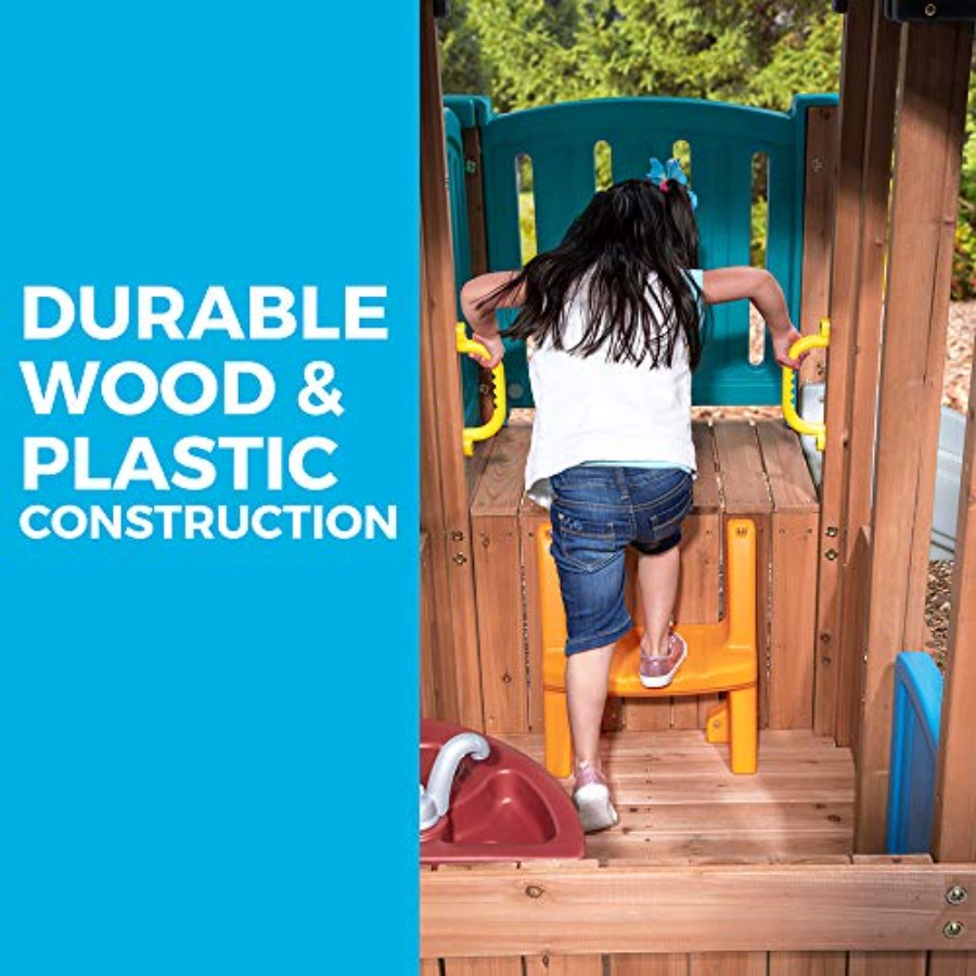 Woodland Adventure Playhouse & - Kids Outdoor Slide reseña y precio