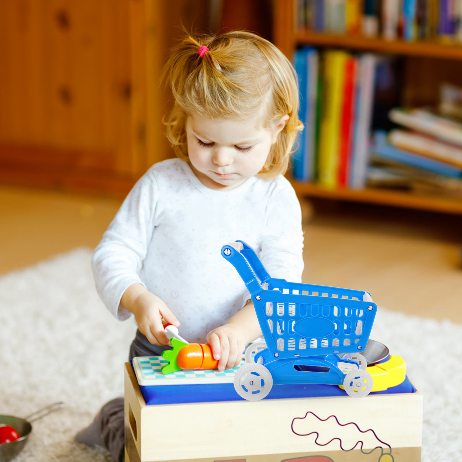 Mini Carrito de Compras Azul p - Kids Indoor Outdoor Cart reseña y precio