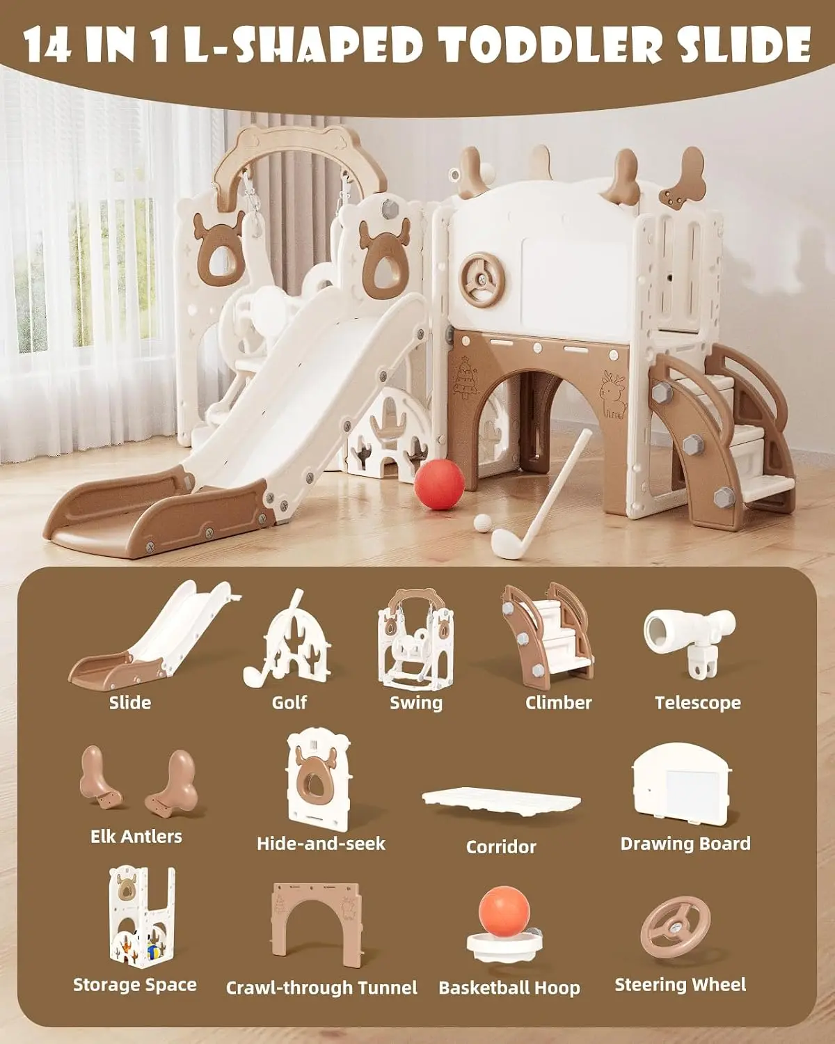 Juego de tobogán y columpio 13 - Kids Outdoor Swing Set reseña y precio